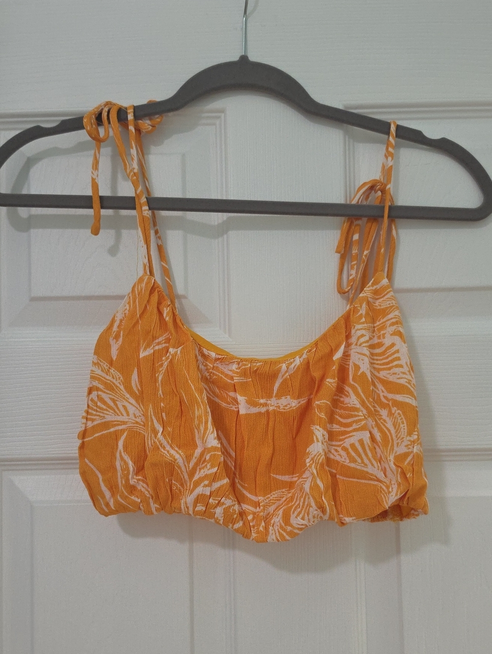 Pink Lily Orange & White Floral Tie-Shoulder Crop Top & Mini Skirt Set